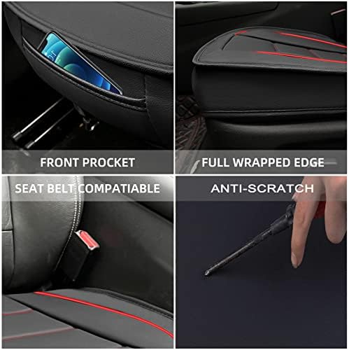 DIKSOAKR, 2 бр., Кожени Долните калъфи за автомобилни седалки на предната седалка, е Защитна подплата на седалката Премиум-клас, подходяща за универсален седан SUV Pickup-Джо
