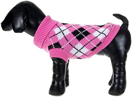 Bmart Пуловер за домашни Кучета, Топло Вязаный на една Кука на върха, Облекло за кучета Чихуахуа на Питбул (XL, Розов)