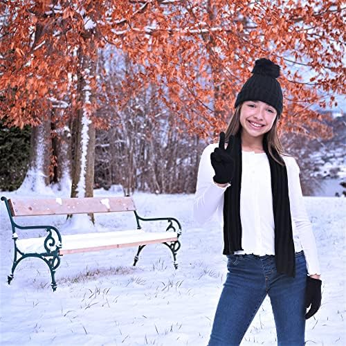Комплект шапка, шал и ръкавици за момичета Swak-Детски Зимни аксесоари за студено време-Детски комплект шапки