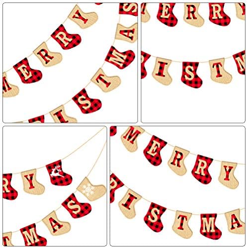ABOOFAN 1бр Коледен Дантела Флаг Украса на Коледни Висящи Банери на Коледно Парти Подпори Вечерни Сувенири