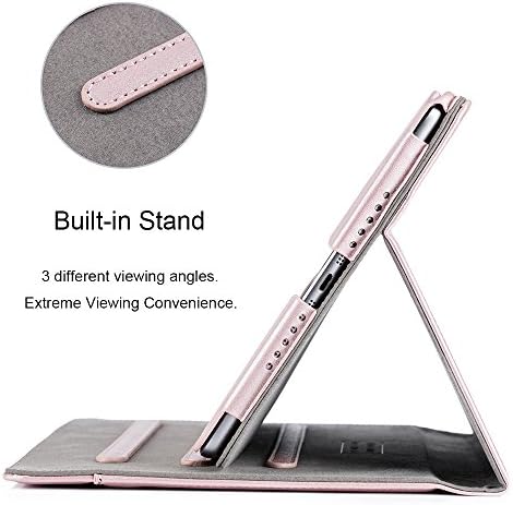 Калъф RUBAN, съвместим с iPad е 9,7 инча 2018/2017 / iPad Air 2 / iPad Air 1 - [Защита от ъглите] Многоугольный калъф-поставка за фолио с джоб, автоматично включване / изключване (розово зл?