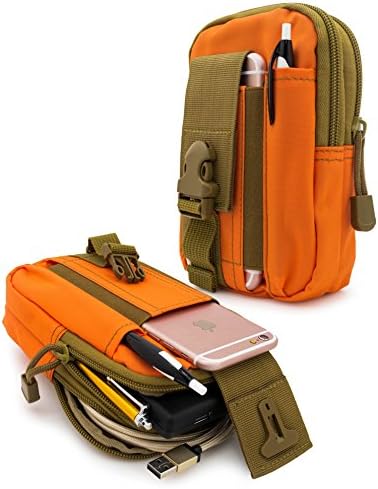 Универсален Многофункционален Тактически Смартфон Bastex Оранжево с Военен Зелена Кобур EDC Security Pack Калъф