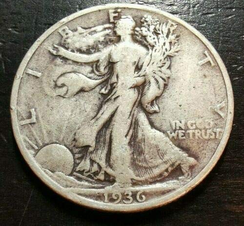 1936 Walking Liberty 90% Сребро Полудолларовых марки от Fine до XF с Пълна Датата на Ободке и Мотото на Монетния