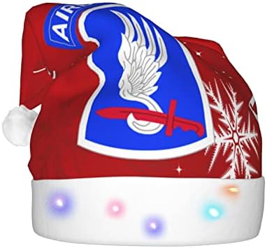 Армията 173-аз съм въздух-въздушна бригада, забавна плюшен шапка на дядо коледа за възрастни, светещ коледна шапка за жени и мъже, празнична Коледна шапка