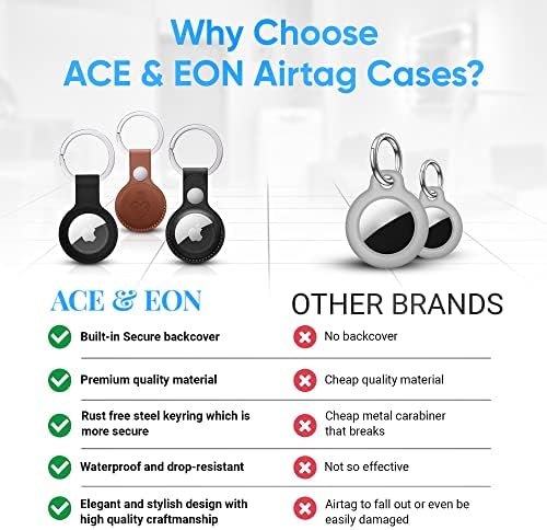 Ace & Eon [2 опаковки силикон] Луксозен Калъф титуляр Airtag за Apple Air Tag AirTags Калъф и ключодържател