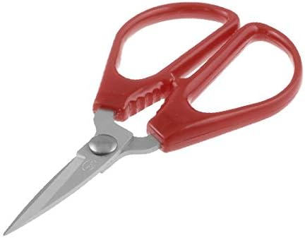 Ножици за шиене X-DREE за домашен офис с Червена дръжка и Метален Нож, Прави Ножици за хартия, с 4,7 инча (Oficina