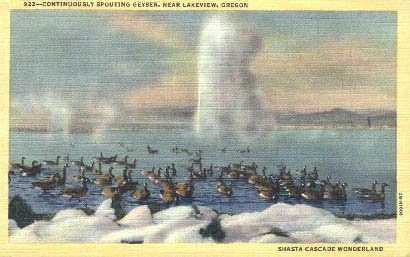 Пощенска картичка с изглед към езерото, щата Орегон