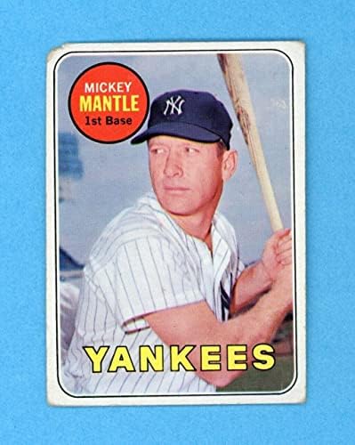 1969 Бейзболна картичка Topps 500 с Мики Мэнтлом Ню Йорк Янкис по-Ниско качество - Бейзболни картички С надпис