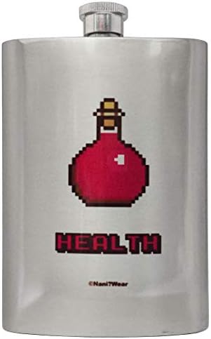 NaniWear Онази за ролеви игри, 8-битово фляжка от неръждаема стомана с 8 унции, елексир за здраве