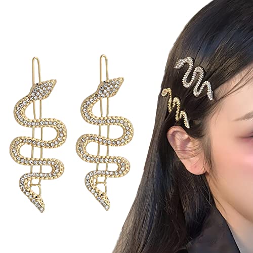 Змеиные фиби за коса Златен метален crystal Комплект заколок за коса във формата на змия Аксесоари за коса за