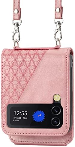 Калъф-за награда за мобилен телефон, съвместим с Samsung Galaxy Z Flip 3, чанта-портфейл със собственик на кредитната