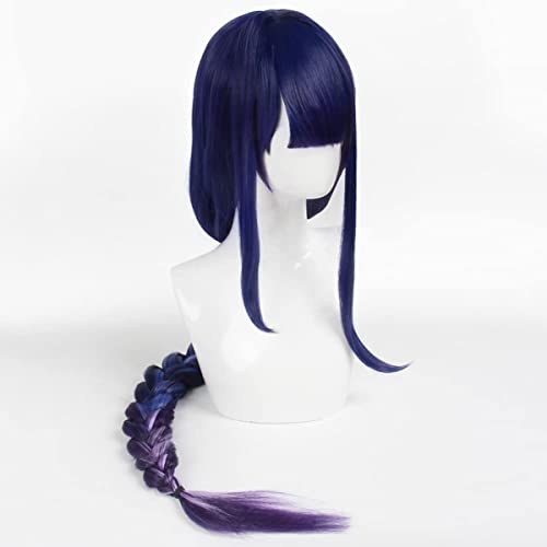 Перука за cosplay Jiwoocos Raiden Shogun от термоустойчиви синтетични коса, перуки за парти в чест на Хелоуин