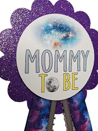 2 игли за бъдещи майки и татковци, Galaxy Baby Shower, това е облекло за момичета и момчета, които родителите могат да се носят, с лилав блясък
