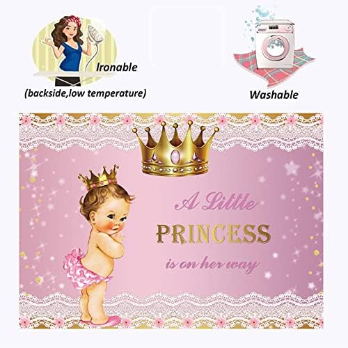 OFILA 12x8 фута Royal Принцеса Фон за душата на детето Розова Златна Корона Лейси Принцеса Розово Цвете на Фона на Малката Принцеса В пътя на Банер за Празнуване на Партит?