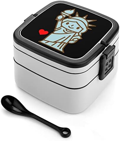 I Love New York Двуслойни Контейнери за храна Bento Box с Дръжка, Лаптоп за Офис работа