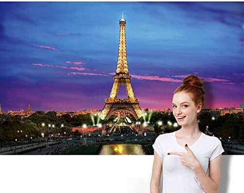 Париж-Айфеловата Кула на Фона на Банер Фон Фотобудка Подпори, Париж Нощен Вид на Реквизит Фон За Снимки Банер