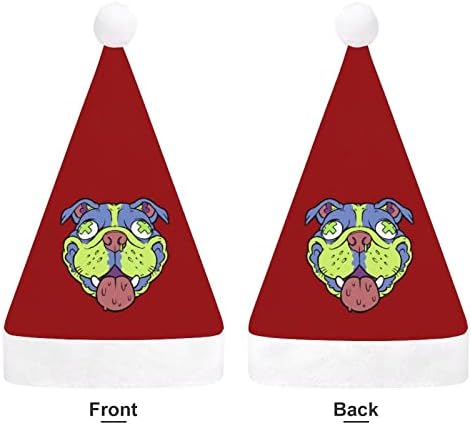 Пъстра Коледна Шапка с Кучешка Глава, Персонални Шапка на Дядо Коледа, Забавни Коледни Декорации