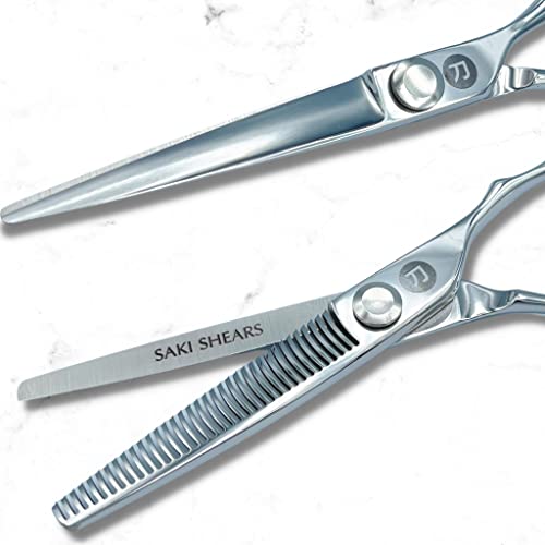 Ножица за подстригване на коса Saki Majime 6 Инча Комплект ножици за подстригване включва ножици за подстригване, филировочные ножици, бръснач за коса и кожен калъф за н?
