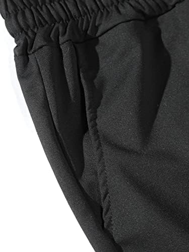 Мъжко облекло от две части NIBHZ, Мъжка Риза с къси ръкави с писмото принтом и спортни панталони с завязками на талията (Цвят: черен, Размер: Средно)