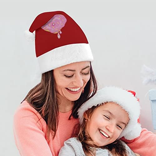 Коледна Шапка с Пончиком във Формата на Сърце, Персонални Шапка на Дядо Коледа, Забавни Коледни Декорации