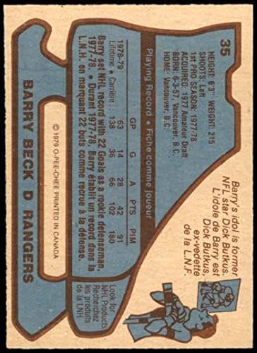 1979 O-Pee-Chee 35 Бари Бек Колорадо в Скалистите планини-Хокей на лед (Хокей на карта) в Ню Йорк в Скалистите