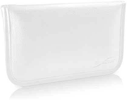 Калъф BoxWave, който е Съвместим с ZTE Blade A7 (Case by BoxWave) - Луксозни Кожена чанта-месинджър, чанта-плик от изкуствена кожа за ZTE Blade A7 - цвят слонова кост, Бял
