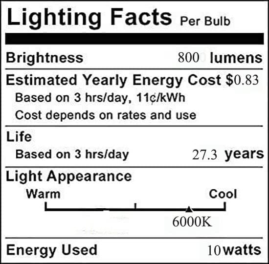 Прожекторная лампа Edearkar PAR20, 10 W (еквивалент на 100 Вата), Дневен бяло 6000 К, 800 Лумена, Цокъл E26,