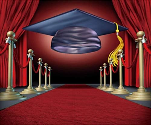 На фона на церемонията по връчване на дипломи Laeacco 10x8 метра Винил Фон за Снимки на Дипломирането Шапки, червения Килим Пътека, Награда За постигането на сцената, вис