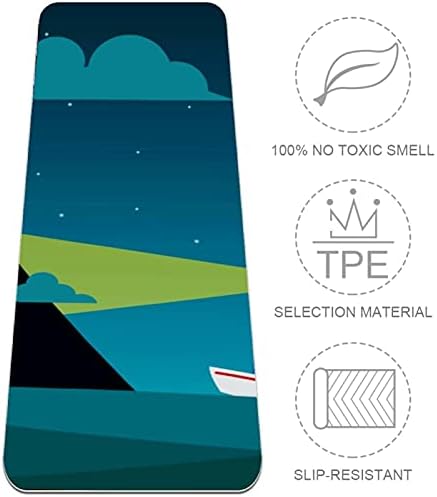 Килимче за йога Lighthouse Green Cove Материал (TPE, нескользящий килимче за йога 72 x 24, дебелина 1/4 инча, мек, TPE
