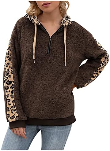 Дамски Пуловери Пролет 2023, Пуловер с дълъг ръкав, Плюшено Пуловер с Леопардовым Принтом, Яке, Пуловер, Пуловер,