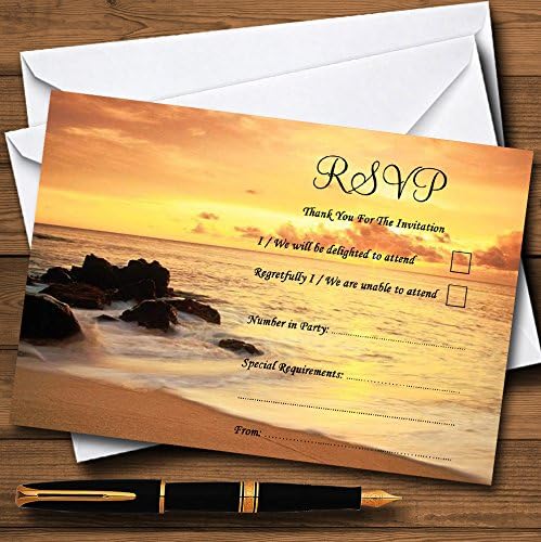 Красив плаж Сънсет Бийч в чужбина Персонални Покани Картички