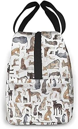 Чанта за Обяд Greyhounds Wippets And Lurcher Dogs Обяд-Бокс Изолирано Чанта-Тоут За Мъже/Жени, За Работа И Пътуване