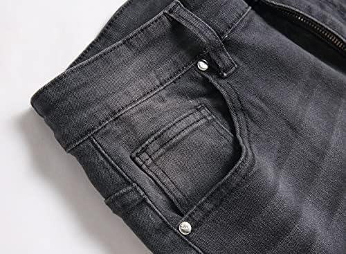 Мъжки панталони-участък LONGBIDA в Ретро стил Slim Fit Stretch Jeans в Ретро стил