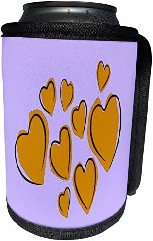 3dRose Сладки Сърца, Нарисувани ръчно, Жълта Романтична опаковка от консервната кутии за бутилки-охладители