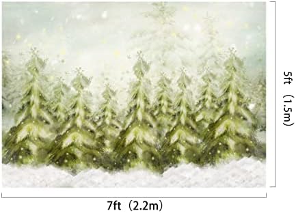 7X5ft Коледно Дърво фонове Коледна Страна на Чудесата Фон Снежинка Сцена за Фотосесия Подпори за Деца от Новородено