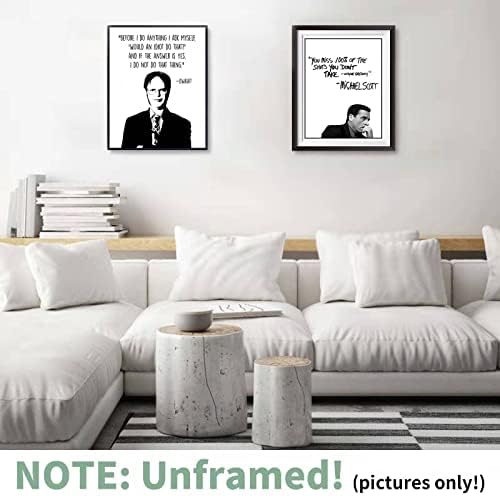 3 БР. Офис мотивационен разпечатки с цитати, стенен декор за плаката ТВ шоу, Майкъл Скот, Дуайт Шрут, Забавен,