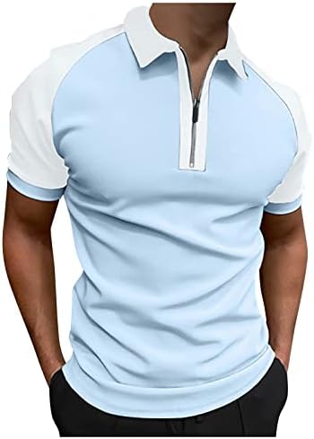 Polo ризи за Мъже, Мъжки Модни Тениска С цип, Пуловер с Къс ръкав и ревери, Топ, Блуза, Риза