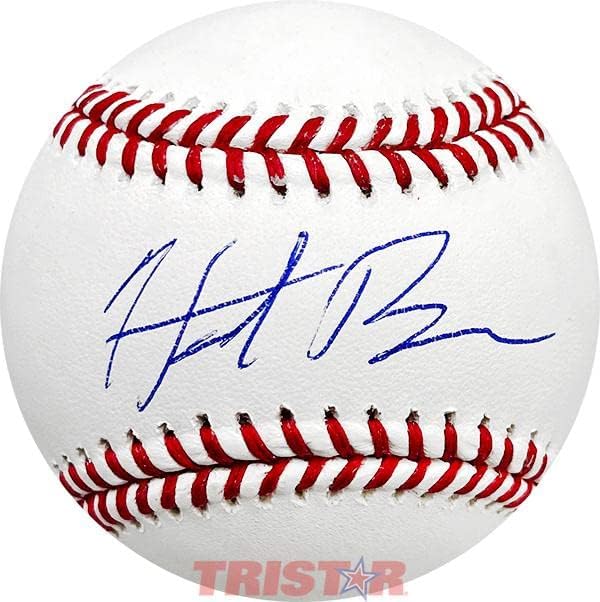 Официален представител на Мейджър лийг бейзбол с Автограф на Хънтър Браун - Бейзболни Топки с Автографи