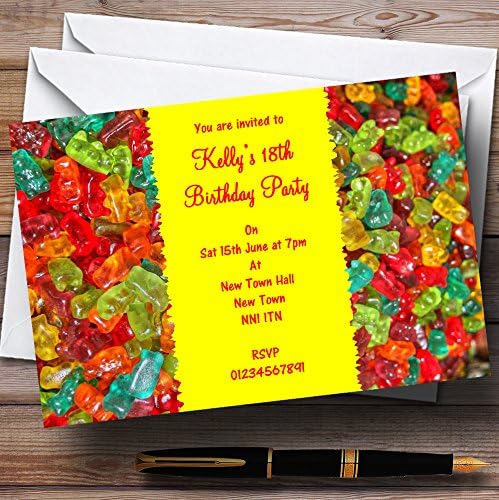 Персонални Покани за участие в Детски парти от Gummy Bear Sweets