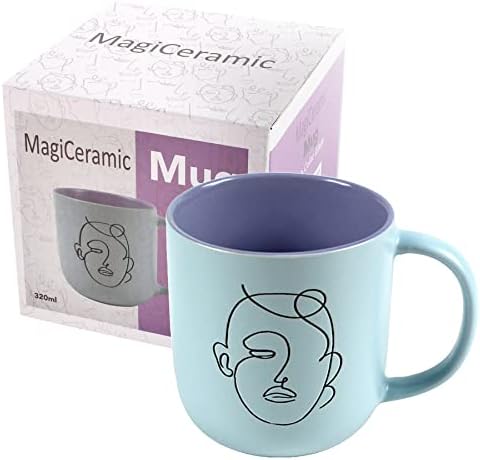 MagiCeramic 12 грама Прости Чаши за Кафе в стил Бохо за жени, Естетични Керамични Чаши за Лате, Трапезария Чаша