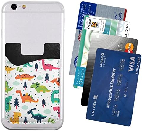 Държач за карти за мобилен телефон с анимационни динозавром, Кожена паста за портфейла за мобилен телефон, Еластичен