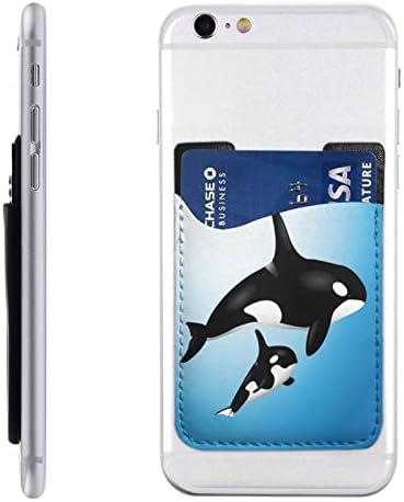 Държач за карти мобилен телефон Кит, Кожена паста за портфейла за мобилен телефон, Еластичен държач за карти на гърба на притежателя на кредитната карта, мобилен те