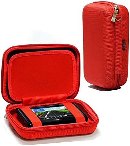 Navitech Червен твърд калъф за носене за GPS, съвместима с Rand McNally TripMaker RVND 5510 5