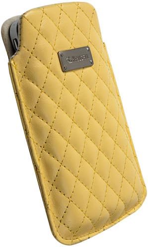 Голям Мобилен джобен калъф Krusell Avenyn за iPhone 4 / 4S и други телефони с екран 3,5 / 4,0 инча - Жълт