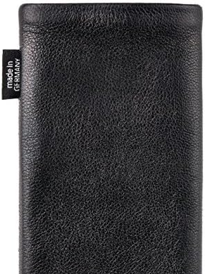 Калъф fitBAG Fusion Black/Черен, изработена по поръчка за Samsung E500. Чанта, изработена от смес от кожа Напа и велур с вградена подплата от микрофибър за почистване на дисплея