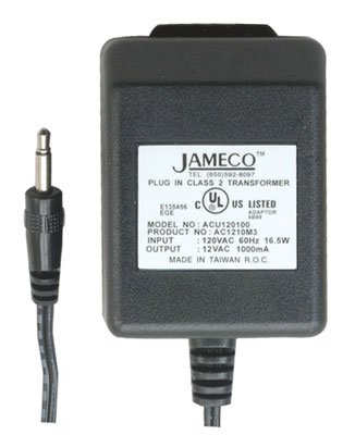 Jameco Reliapro ACU120100Z9121 Мрежов адаптер ac Трансформатор 12 v ac при 1000 мА Прав, с щепсел с 3.5 мм,