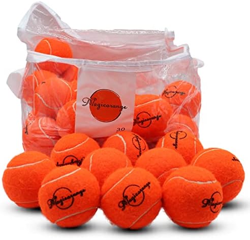 Тенис топки Magicorange, 30 опаковки топки за Тенис за напреднали тренировки, Спортни топки, идват с мрежесто