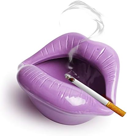 Красиви Лилави Устни Керамични Пепелници За Цигари Творческа Личност Устата Бездимни Пепелници Титуляр За Декорация