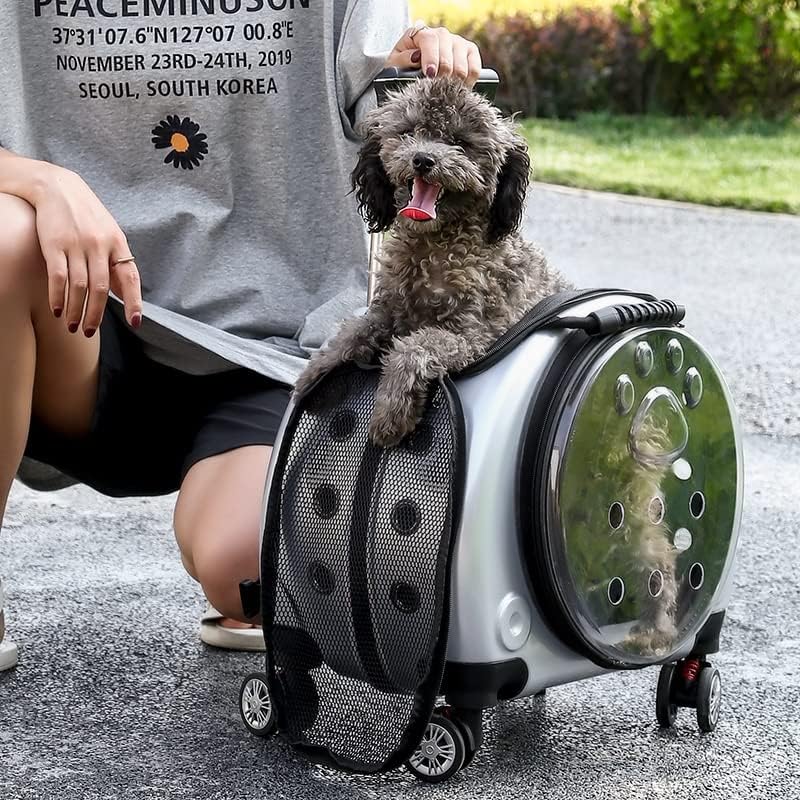 N/A Куфар-количка за домашни кучета и на Котки, стая за колела, Куфар за носене, Дишаща Раница-переноска за