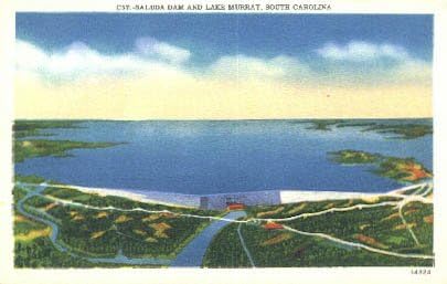 Пощенска картичка с езеро Мъри, Южна Каролина